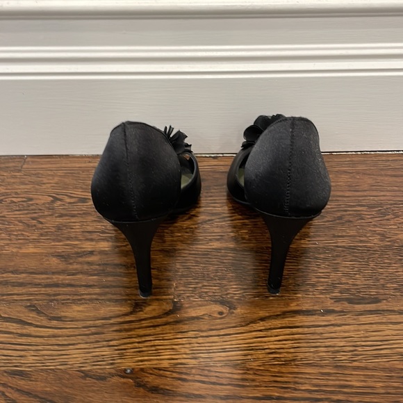 Fioni Black Satin Three Inch Heels - Picture 6 of 8